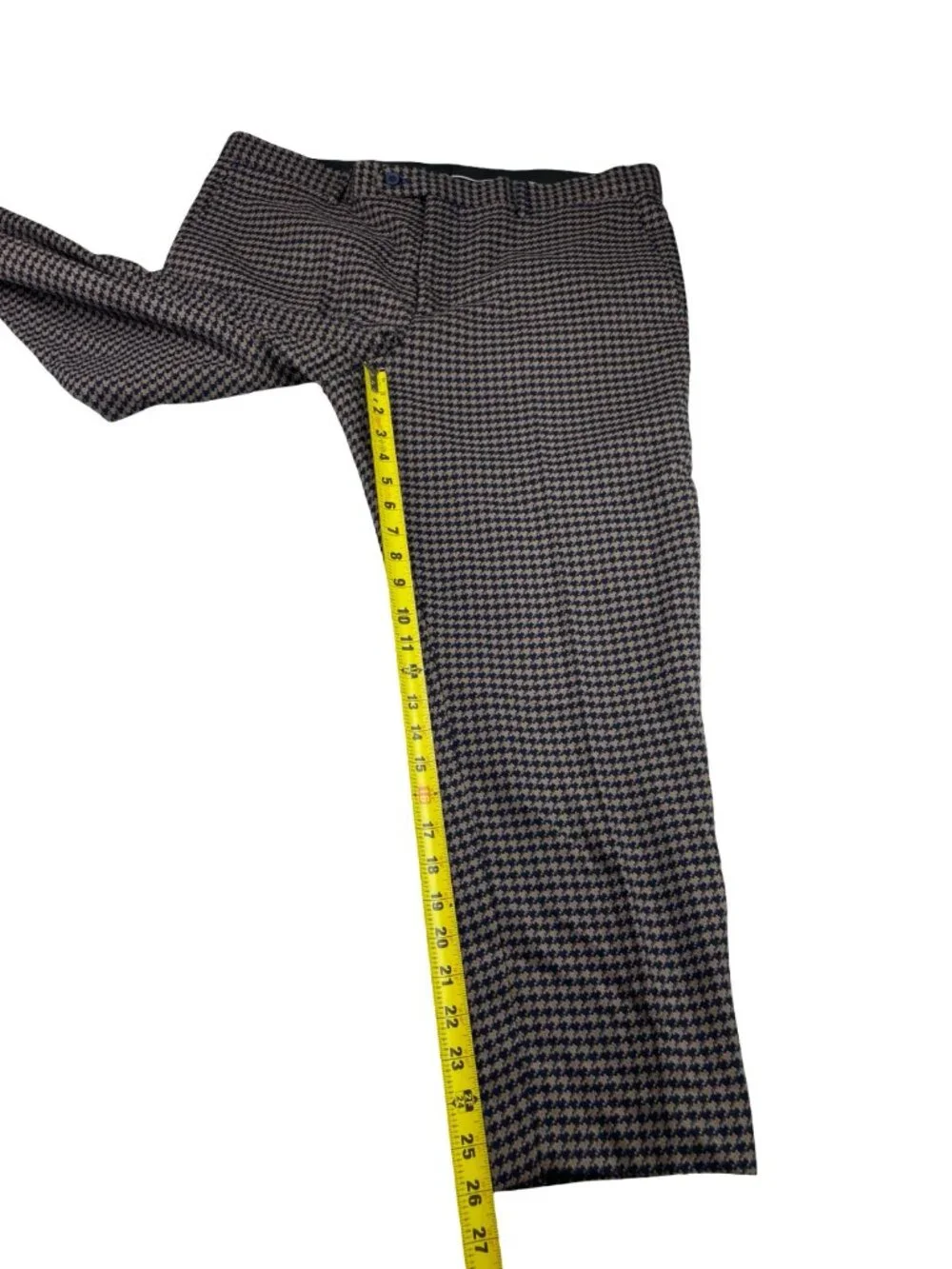 Alain Dupetit Men's Double Breasted Suit Navy/Beige Houndstooth • 44R US | 38x26